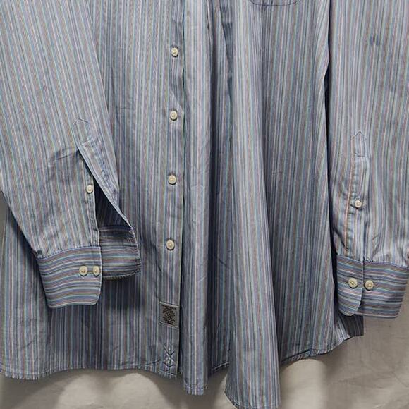 Peter Millar Men's Button-Down Blue-Multi-Colored Striped Long-Sleeve Shirt XXL - Picture 3 of 7